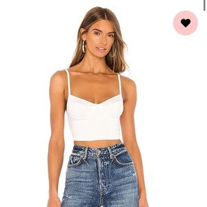 Indah Cutlass Solid Bustier Crop Tank in Ivory